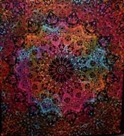 handicrafts tie dye star elephant mandala wall hanging tapestry 🎨 - boho hippie hippy beach throw coverlet curtain 90x84 inches, multi color logo