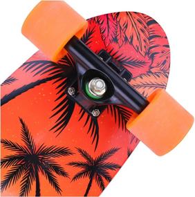 img 1 attached to 🛹 Skateboard Cruiser Boards Mini Longboards - High-Quality Canadian Maple 7 Ply Deck with 5.25" Aluminum Trucks - Perfect for Kids, Girls, Boys, Youth, Teens, and Adults