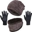 winter beanie gloves slouchy touchscreen logo