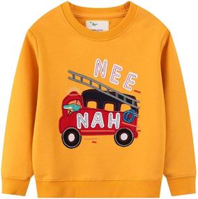 img 2 attached to 👕 LOKTARC Patterned Pullover Crewneck: Trendy Sweatshirts for Boys' Fashion