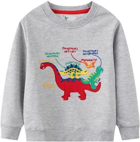 img 3 attached to 👕 LOKTARC Patterned Pullover Crewneck: Trendy Sweatshirts for Boys' Fashion