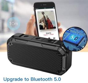 img 1 attached to Black Waterproof Bluetooth Speaker: Portable Wireless Outdoor Speaker with Stereo Sound (BT708)