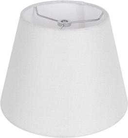 img 4 attached to 🔲 DOSKA Barrel Fabric Small Lampshade: Natural Linen Hand Crafted for Table Lamp and Floor Light - Spider Design (White, 5.5" x 8.7" x 6.3")
