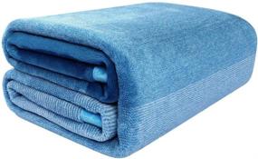 img 4 attached to Soft Flannel Fleece Blanket Twin Size - Cozy Microfiber Plush Blanket for Bed or Sofa | Lightweight Gradient Ombre Design | 59" x 88" | Sea Blue