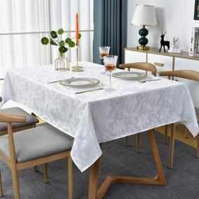 img 3 attached to 🌊 Waterproof Antiwrinkle Rectangle Tablecloth: Stylish Decorative Essential