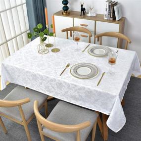 img 1 attached to 🌊 Waterproof Antiwrinkle Rectangle Tablecloth: Stylish Decorative Essential