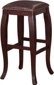 img 2 attached to 🪑 Linon San Francisco Square Top Bar Stool, Brown: Sleek and Stylish Seating for Modern Spaces