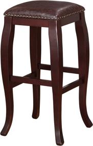 img 4 attached to 🪑 Linon San Francisco Square Top Bar Stool, Brown: Sleek and Stylish Seating for Modern Spaces