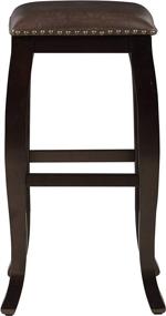 img 3 attached to 🪑 Linon San Francisco Square Top Bar Stool, Brown: Sleek and Stylish Seating for Modern Spaces