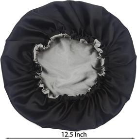 img 2 attached to 🌙 Adjustable Satin Bonnet for Braids and Curly Hair - SAYMRE Silky Sleep Cap