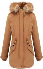 img 4 attached to Womens Winter Parka Hooded Jacket Women's Clothing and Coats, Jackets & Vests