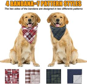 img 3 attached to TAOPE Buffalo Plaid Dog Bandana, Set of 4 Reusable Dog Bandana, Timeless Square Bandanas for Christmas, Ideal for Large, Small & Medium Dogs, Bibs Scarf Included