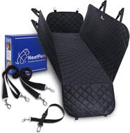 🐾 neatpets waterproof pet car seat cover: scratch-resistant protector for cars, trucks, suvs with nonslip hammock, seatbelt, and heavy-duty design logo