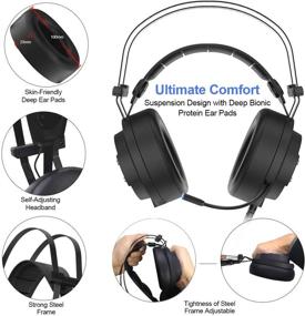 img 2 attached to ALWUP A9 Xbox One Headset: Superior Gaming Headset with Mic 🎧 for PS4, PC, Nintendo Switch – Immersive Stereo Surround Sound, Deep Ear Pads