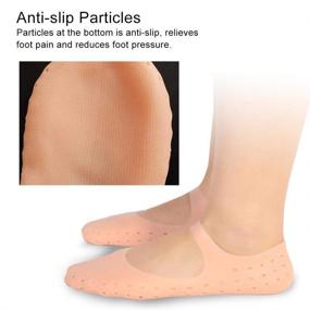 img 2 attached to 🧦 Moisturizing Gel Silicone Socks for Foot Care - Prevent Cracked Skin, Relieve Plantar Fasciitis & Heel Bone Spur Pain, Soften Dry Skin (L-Skin Color)