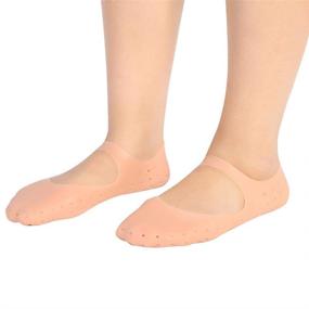 img 4 attached to 🧦 Moisturizing Gel Silicone Socks for Foot Care - Prevent Cracked Skin, Relieve Plantar Fasciitis & Heel Bone Spur Pain, Soften Dry Skin (L-Skin Color)