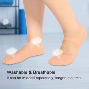 img 1 attached to 🧦 Moisturizing Gel Silicone Socks for Foot Care - Prevent Cracked Skin, Relieve Plantar Fasciitis & Heel Bone Spur Pain, Soften Dry Skin (L-Skin Color)