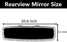 img 4 attached to Dazzling Car Mirror Accessories for Women & Girls: Sparkling Crystal Rhinestone Diamond Rear View Mirror Cover Decor for Ladies & Gents