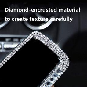 img 3 attached to Dazzling Car Mirror Accessories for Women & Girls: Sparkling Crystal Rhinestone Diamond Rear View Mirror Cover Decor for Ladies & Gents