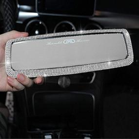 img 2 attached to Dazzling Car Mirror Accessories for Women & Girls: Sparkling Crystal Rhinestone Diamond Rear View Mirror Cover Decor for Ladies & Gents