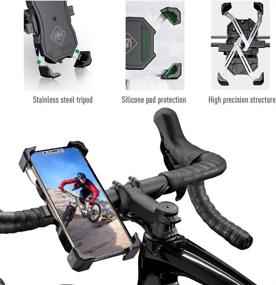 img 1 attached to 🚴 One-Touch Bike Phone Mount Holder for iPhone X/XR/XS MAX/8/7/6 Plus 4.7"-6.8" - Bike and Motorcycle Cell Phone Mount Holder