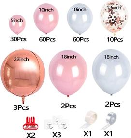 img 3 attached to 🎈 Stunning 167PCS Balloon Garland Arch Kit: White Gold Confetti, Retro Pink, and Grey Latex Balloons - Perfect for Bridal Baby Shower, Birthday, Wedding, Anniversary, and Graduation Party Decorations