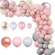 🎈 stunning 167pcs balloon garland arch kit: white gold confetti, retro pink, and grey latex balloons - perfect for bridal baby shower, birthday, wedding, anniversary, and graduation party decorations логотип