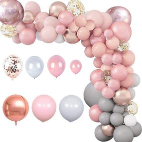 img 4 attached to 🎈 Stunning 167PCS Balloon Garland Arch Kit: White Gold Confetti, Retro Pink, and Grey Latex Balloons - Perfect for Bridal Baby Shower, Birthday, Wedding, Anniversary, and Graduation Party Decorations