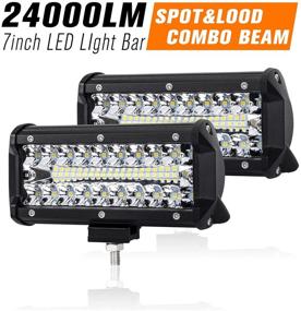 img 4 attached to 🚗 24000 LM Triple Row LED Pods Spot Flood Combo Beam - Liteway 7 Inch Off Road Driving LED Work Lights for UTV ATV Jeep Truck Boat - Waterproof 2 Pack LED Light Bars