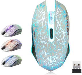 img 4 attached to 🖱️ VEGCOO C10 Wireless Gaming Mouse - Rechargeable Silent Optical Mice with 7 Colors LED Lights (C10NWT)