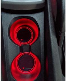 img 2 attached to 🚗 Улучшите атмосферу салона автомобиля с помощью светодиодных подсветок для подстаканника - 2 шт. USB-подзарядный коврик-подставка для подстаканника с подсветкой, доступной в 7 цветах.