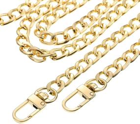 img 3 attached to 👜 Versatile Replacement Chains for DIY Handbags: Flat Iron Purse Strap Chains with Slide Hook Buckles – Gold, Classic Style (47.2", 31.5", 15.7")