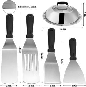 img 2 attached to 🍳 Высокосовместимые аксессуары для равильной плиты Blackstone и Camp Chef, необходимый инструмент для чистки плиты с плоской верхней поверхностью со щеткой и рукавичкой для гриля, идеально подходит для приготовления пищи на открытом воздухе и аксессуаров для гриля.