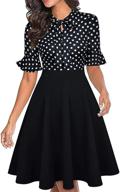 👗 stylish women's black plaid flare dresses for fashionable women logo