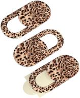 🐆 protect your visual privacy and security with leopard print webcam cover - ultra-thin blocker for macbook, laptop, ipad, iphone, and more (3 pack) logo