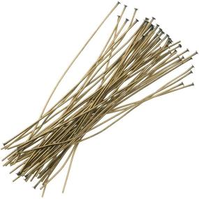 img 1 attached to 🔩 Beadaholique Antiqued Brass Head Pins HP20/200AB - Pack of 50, 2-Inch, 24-Gauge