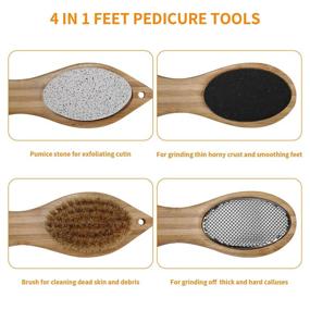 img 1 attached to 👣 Piklohas 4-in-1 Pedicure Kit with Foot Scrubber, Pumice Stone, Foot Rasp, and Sand Paper - Includes Exfoliating Loofah Pad for Effective Foot Callus Removal