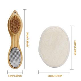 img 2 attached to 👣 Piklohas 4-in-1 Pedicure Kit with Foot Scrubber, Pumice Stone, Foot Rasp, and Sand Paper - Includes Exfoliating Loofah Pad for Effective Foot Callus Removal