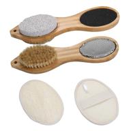 👣 piklohas 4-in-1 pedicure kit with foot scrubber, pumice stone, foot rasp, and sand paper - includes exfoliating loofah pad for effective foot callus removal logo