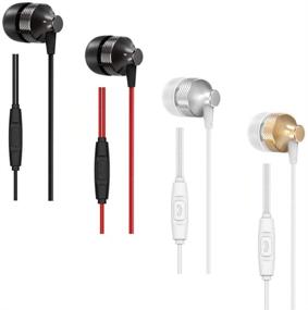 img 3 attached to 🎧 Наушники GEESHIDA 4 Pack In-Ear с проводным микрофоном - 3,5 мм наушники / вкладыши / гарнитуры для смартфонов iOS и Android, ноутбуков, игр, Chromebook - Электроника