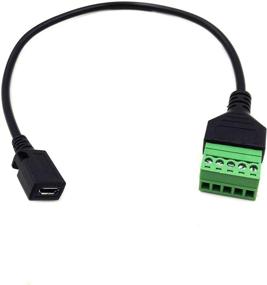 img 1 attached to 💻 Poyiccot 30cm Micro USB Female to 5-Screw Terminal Adapter Cable – High-Quality Pluggable Connector for Bolt Screw Shield Terminals