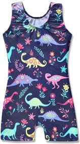 img 3 attached to Girls Gymnastics Leotards: Unicorn, Mermaid, Rainbow, 🦄 Cupcake, Dinosaur - Sparkle Biketard for Ages 2-10 Years