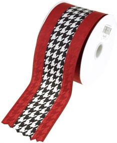 img 1 attached to Houndstooth Crimson Polyester Ribbon 2 Inch