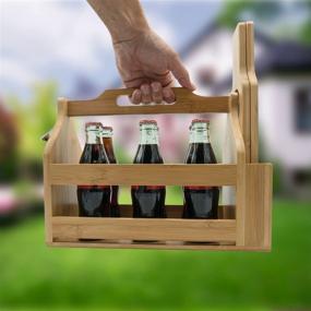 img 2 attached to 🍻 Sorbus Wooden Bottle Caddy: Opener, Sampler Boards, & Drink Holder for Beer, Soda – Ideal for Bars, Pubs, Restaurants, Brew Fests, Parties, and More!