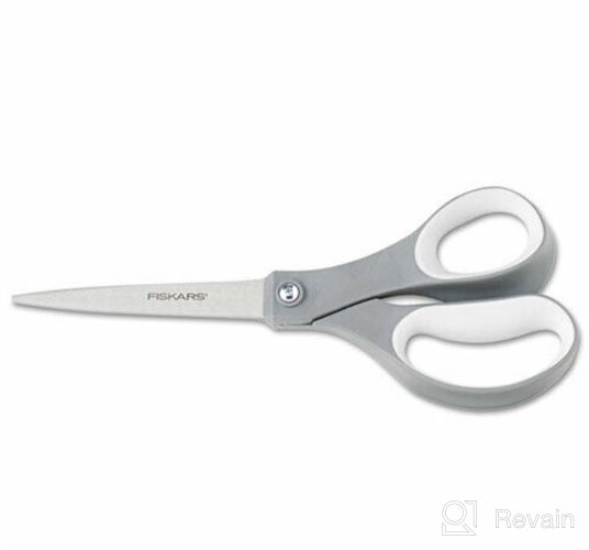 img 1 attached to Fiskars 01-004761J Softgrip Scissors - 8 Inch Straight Stainless Steel Blades: A Cutting Essential review by Kristen Simpson