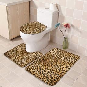 img 1 attached to 🐆 OneHoney 3-Piece Bath Rug and Mat Sets: Enhance Your Bathroom with Sexy Leopard Skin Non-Slip Decor!