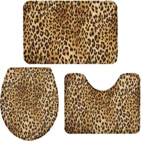 img 3 attached to 🐆 OneHoney 3-Piece Bath Rug and Mat Sets: Enhance Your Bathroom with Sexy Leopard Skin Non-Slip Decor!