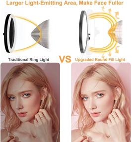 img 3 attached to 💡 Профессиональное настольное кольцевое освещение 10" с подставкой и беспроводным пультом - идеально для макияжа, селфи, видео и прямых трансляций - в комплекте крепление для телефона/планшета - совместимо с iOS/Android.