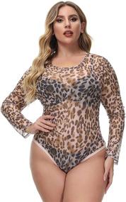 img 3 attached to 👗 Stretchy Jumpsuit Sleeve Bodysuit: Women's Clothing in Bodysuits