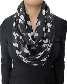 img 2 attached to 🐇 Lina and Lily Rabbit Print Infinity Scarf - Lightweight and Adorable Bunny Design